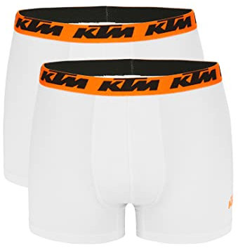 KTM by Freegun Boxershorts für Herren Unterwäsche Pant Men´s Boxer 2 er Pack, Farbe:White2, Bekleidungsgröße:XL