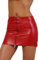 MISS NOIR Mini Jupe Sexy Effet Mouillé pour Femme (S-3XL) Vinyle Aspect Cuir Jupe Courte avec Fermeture éclair Wetlook Jupes Clubwear, Rouge (2085-RD), S