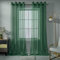 Hunter Transparente Vorhänge, 244 cm Länge, Set mit 2 Paneelen für Wohnzimmer, durchscheinende Voile-Vorhänge, einfarbig, elegant, mit Ösen, grün, strukturiert, durchscheinende Vorhänge für