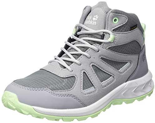 Jack Wolfskin Damen Woodland 2 Texapore Mid W Sneaker, Dark Grey/Light Green, 39 EU