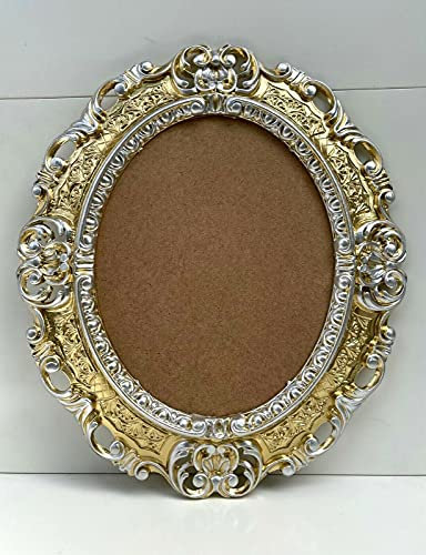 Bilderrahmen Barock Oval Gold Silber OHNE Glas Antik 45x38 Prunk Rokoko Bilderrahmen 24x30cm Fotorahmen