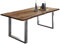 SAM Baumkantentisch 240x100 cm Mephisto, Akazienholz massiv + nussbaumfarben lackiert, Esstisch mit Edelstahl U-Gestell gebürstet, Esszimmertisch/Holztisch, Tischplatte 26 mm