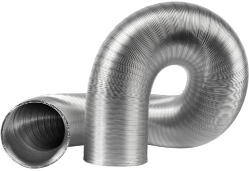 Tubo Flessibile in Alluminio DN 100 mm / 10 cm / 4 Pollici, Flessibile e di Ventilazione, 1,5 m