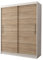 Fabryka Mebli Idźczak Kleiderschrank, Wohnzimmerschrank - Sonoma, Weiß Schwebetürenschrank, Schlafzimmerschrank - ‎61 x 150 x 200 cm - Schrank für Schlafzimmer, Wohnzimmer, Garderobe, modern