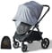 Orzbow Universal Insektenschut mit Sonnensegel 2 in 1 für Kinderwagen & Buggy,Reißfest Fliegennetz & Sonnenschutz mit UV Schutz 50+,Feinmaschig Moskitonetz für Reisebett & Babyschale mit Tasche(Grau)