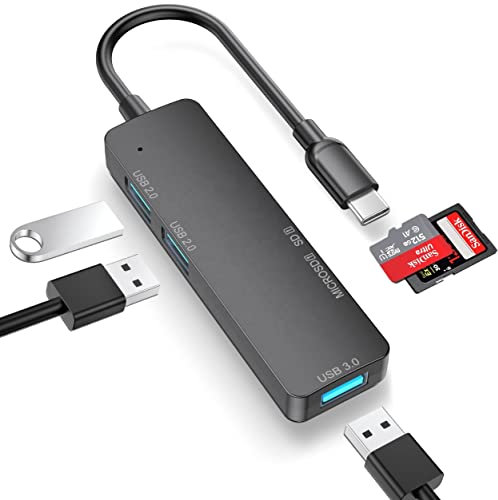 Tradebit - USB-C Hub I Adapter I USB 3.0 I Micro SD I Kompatibel mit Laptop und PC