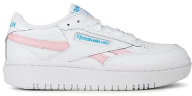 Reebok Damen Club C Double Revenge Sneaker, FTWR White Pink Glow Radiant Aqua, 38 EU