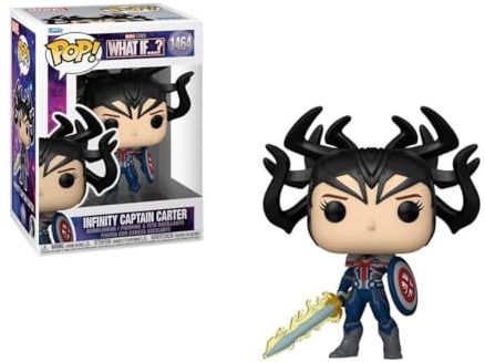 Funko POP! Marvel: What If - Infinity Captain Carter | Offizielles Superheroes Merch - Vinyl Sammelfigur als Regal Deko - Geschenkidee zum Geburtstag für Fans und Sammler