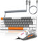 ZIYOU LANG Wired Gaming-Tastatur und Maus Combo mit Spiral USB-C Kabel T60 Pro - Kompakt 60% UK Layout(QWERTY) Mechanische Tastatur Linear Red Switch, 6400DPI Ultra-Light RGB Mäuse für PC/Mac - Biene