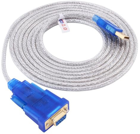 DTech USB zu Seriell Adapter 3 m USB zu RS232 DB9 Buchsenkabel COM Port mit FTDI Chipsatz Unterstützt Windows 11 10 8 7 Mac Linux