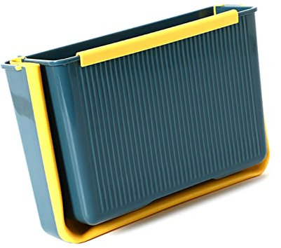 Wandmontierter Mülleimer, Hängeschrank-Mülleimer Faltbar für die Küche (Blau)