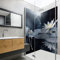 Bilderwelten Eck-Duschrückwand Folie 2x 210x90 cm Lotus Spiegelung im Wasser Bad-Rückwand Motiv fugenlose Wandverkleidung Dusche