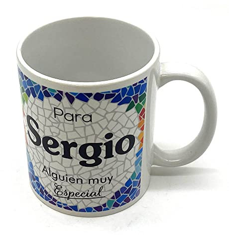 PLUS HOME Taza personalizada con nombre. Regalos personalizados con nombre y texto. Tazas con frases originales.SERGIO