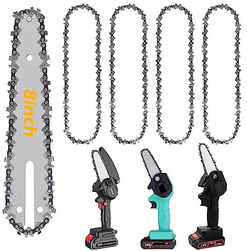 4pz x Catene motosega 3/8 1,3 mm 45 maglie guida, catena 8 pollici per mini motosega, catena 8 pollici, catena per motosega, catena mini motosega 8 pollici, catene per tagliare, catena di ricambio