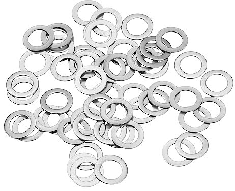 QUARKZMAN M5 50Stk 304 Edelstahl Flache Dichtungsringe 5x8x0.2mm Ultra Dünn Flache Abstandshalter für Schraube Bolzen Elektronisch Reparatur Automobil