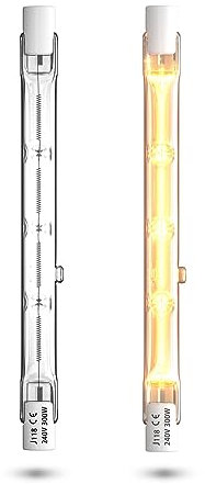 Bonlux 300W R7s Dimmar 118mm halogenlampen warmweiß 2800K r7s linear 5900lm Stiftprojektor halogenstrahler AC220-240V für die beleuchtung von haus, arbeit, sicherheit, straßenlaterne, etc (2Pcs)