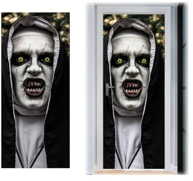 Halloween Aufkleber, 15,2x78,7 Zoll Selbstklebend Halloween Deko Türtapete, Abnehmbare Halloween Fenster Aufkleber, Halloween Sticker für Halloween Party Dekoration