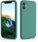 CALOOP Slim-Fit for iPhone 11 Case,Skin Soft Liquid Silicone,Sturdy Hard Frame Shockproof Cover with Anti-Scratch Microfiber Lining,Full Protection for Screen and Lens,6.1 inch(Pine Green)