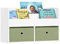 SoBuy Libreria per bambini Mensola a muro con due scatole di giocattoli 60x20x36 cm Bianco KMB81-W