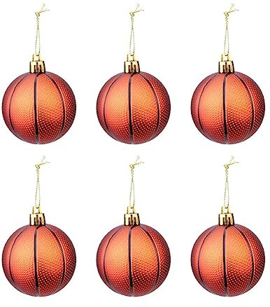 NUOBESTY Weihnachtskugeln 6 Stück Weihnachtskugeln Zum Aufhängen Weihnachtsbaumschmuck Basketball-Ornament Für Weihnachtsbaum Heimdekoration