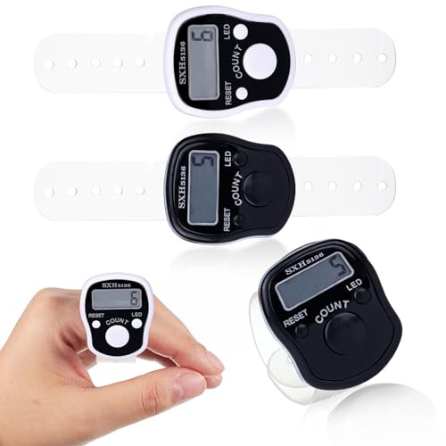 2 Pcs Tally Counters, Electronic Finger Counter 5 Digits Led Stitch Counter