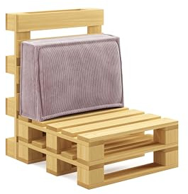 chilly pilley® Palettenkissen Palettenauflagen aus Cord für EU-Paletten - Abnehmbarer Bezug - Sitzkissen - Rückenlehnenkissen viele Farben (Violett, Seitenkissen 60x40)
