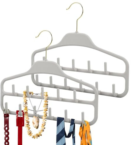 Cozlly 2 Stück gürtelhalter Krawattenhalter Gürtelhalter Kleiderschrank 360 Grad drehbarer Krawattenbügel, 11 Haken platzsparend Krawatte Schmuck Rack Zubehör für Gürtel, Fliege, Schal und Hut