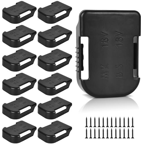 Supports De Batterie pour Makita,12 Pièces 18V Support De Batterie pour Makita,Porte-Outil De Batterie,Support De Porte-Batterie pour Batterie D'outil Lithium-Lon