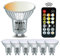 DEIFUA GU10 LED mit Fernbedienung, 4 Farbtemperaturmodi dimmbar, Extra Warmweiss/Warmweiss/Neutralweiss/Kaltweiss, 4.8W 530LM Ersetzt 60W, Dimmbar durch mit Fernbedienung, Mit Memory-Funktion,6er-Pack