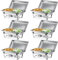 Wilprep 9L Chafing Dish Buffet Contenitori 1/2 Scaldavivande Buffet in Acciaio Inox Contenitore Vassoio di Riscaldamento per Servire per Buffet di Catering e Feste (6 Pezzi-12 x 1/2 Contenitori)