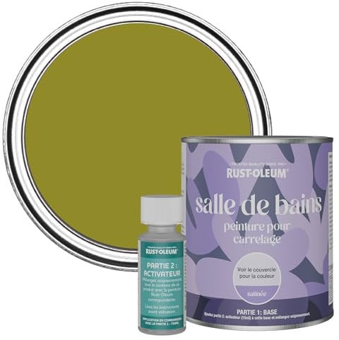 Rust-Oleum Green Water-Resistant Bathroom Tile Paint in Satin Finish - Pickled Olive 750ml