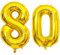GoldRock 80. Geburtstag Luftballon Gold, 16 Folienballons für 80. Geburtstag Frau Mann, 80er Jahre Deko, Ballons 80 für Jubiläum Hochzeit Party