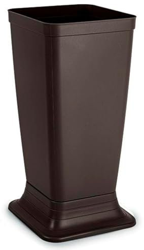 Tradineur Wet Porte-parapluie carré en plastique, design moderne, support pour parapluie, décoration, fabriqué en Espagne (Wengué, 51,5 x 26 x 26 cm)