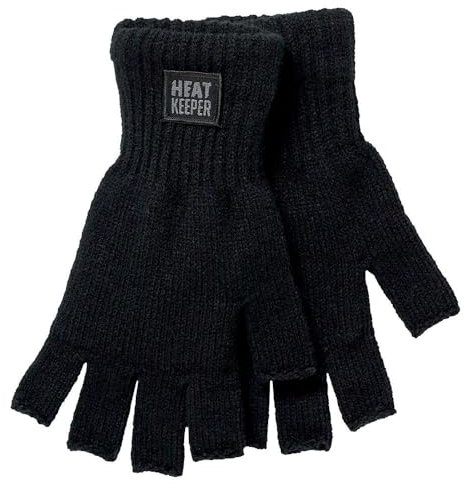 Morethansocks - Fingerlose Thermo-Handschuhe für Herren - Schwarz - XXL - 2 Paar - Winterhandschuhe für Herren - Fingerlose Handschuhe für Herren - Fingerlose Thinsulate-Handschuhe