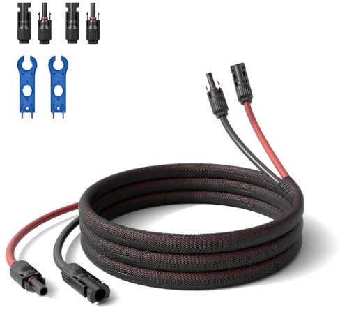 WSPIHO Solarkabel 4mm2,2/5/10m Verlängerungskabel für Solarpanel,1000V PV kabel 4mm2,IP67 Balkonkraftwerk Verlängerungskabel (2M)