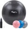 KM-Fit Gymnastikball 55cm | Trainingsball mit Luft-Pumpe | Sitzball Büro Anti-Burst | Ball für Fitness, Yoga, Gymnastik, Core Training | Pezziball Yogaball BPA-Frei | Schwarz