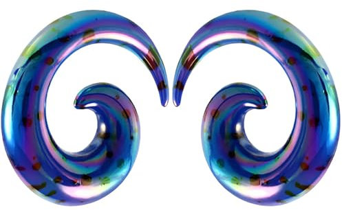 1 Paar Purpurblau 12 mm(1/2) Acryl Dehnspiralen Plugs Tunnel Kegel Dehnungsschnecke Acrylkegel Ohrstecker Dehnschnecke Set Ohrringe Dehnstab Piercing Spirale Ohr Expander Frauen Herren