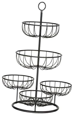 FytStycale de 5 niveles, frutero, soporte de metal para frutas, cesta, estante para verduras, frutas, pan, patatas, granja