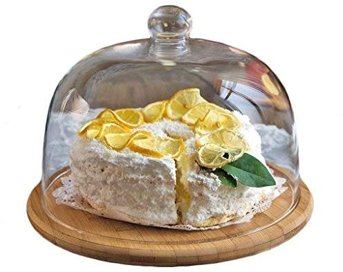 Caja de madera para tartas Creative Simplicity, plato de fruta acanalado, bandeja de postres para hotel, soporte de cristal para tartas con forma de cúpula para sushi, cubierta de cristal para conserv