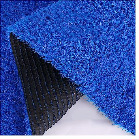 Tapis de gazon synthétique coloré bleu pour terrain de jeu et arrière-cour
