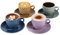 Yundu 250ml Cappuccino Tassen 4er Set, Modern keramik Kaffeetassen mit Untertassen, Espressotassen Set, Perfekt für Lattes, Mokkas und Matcha. (4 Farben)