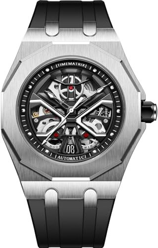 TIMEMATRIX Herrenuhr aus der Serie Mechanical Personality – Durchbrochenes Design mit Legierungsgehäuse und Automatikwerk (Modell: TMX8028)