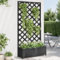 Myheimly Tannenholz Massiv Garten Spalier mit Blumenkasten Gartenspalier Rankgitter Rankhilfe Pflanzkasten Blumenkübel Schwarz,90 x 35 x 180 cm