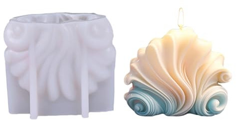 YCHUCH Conch Strukturierte Kerzenformen, 3D-Kerzenformen für Kerzen, Gips, Ornamente, Zuhause