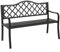 COSTWAY Gartenbank Metall, wetterfeste Sitzbank für 2 Sitzer, Parkbank mit Rückenlehne & Armlehne, Metallbank bis 300 kg belastbar, Eisenbank für Garten, Terrasse, Balkon, 128 x 54 x 89 cm
