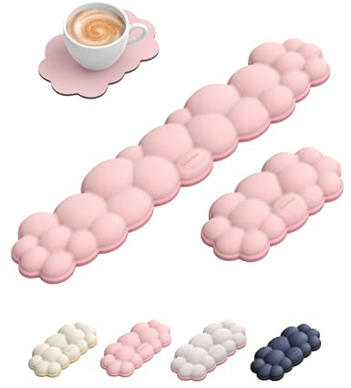 Vaydeer Repose-poignet en forme de nuage pour clavier en mousse à mémoire de forme avec support ergonomique et base antidérapante, repose-poignet confortable pour ordinateur portable, bureau ou jeux