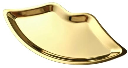 Flaroey 2PCS Stainless Steel Lip Shaped Jewelry Tray Home Cosmetics Metal Tray Female Jewelry Storage Tray Decorative, Easy Install A
