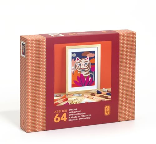 DJECO Atelier 72 Mosaik-Set für Erwachsene, DIY-Kreativset mit Keramikplättchen, Werkzeugen & Video-Tutorial, AGA-Serie, meditatives Basteln
