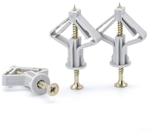 Viti di espansione per cartongesso, 50 set di tasselli in plastica con viti in metallo per installazioni sicure (tipo a farfalla)