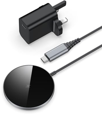 NANAMI Fast Magnetic Wireless Charger for iPhone with 20W USB-C Adapter | Magnet Phone Charging Pad for MagSafe iPhone 17 Pro Max/17 Pro/17 Air/17/16/15/14/13/12 Series AirPods 4/3/2, 360° Rotatable